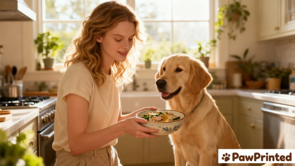 Dog arthritis diet checklist with recommended and restricted food items.