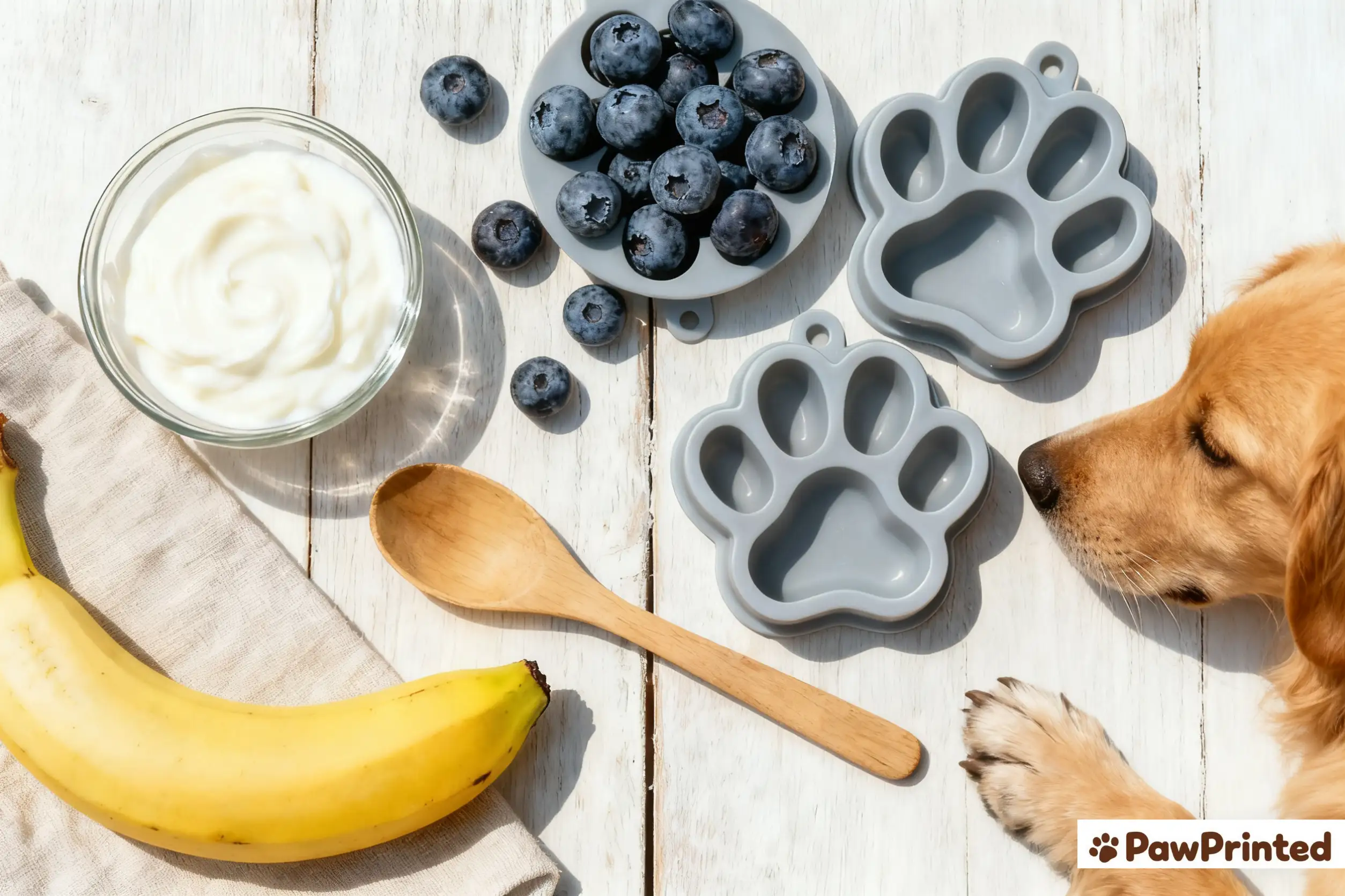 Frozen Dog Treats Recipe (Yogurt & Blueberries)1