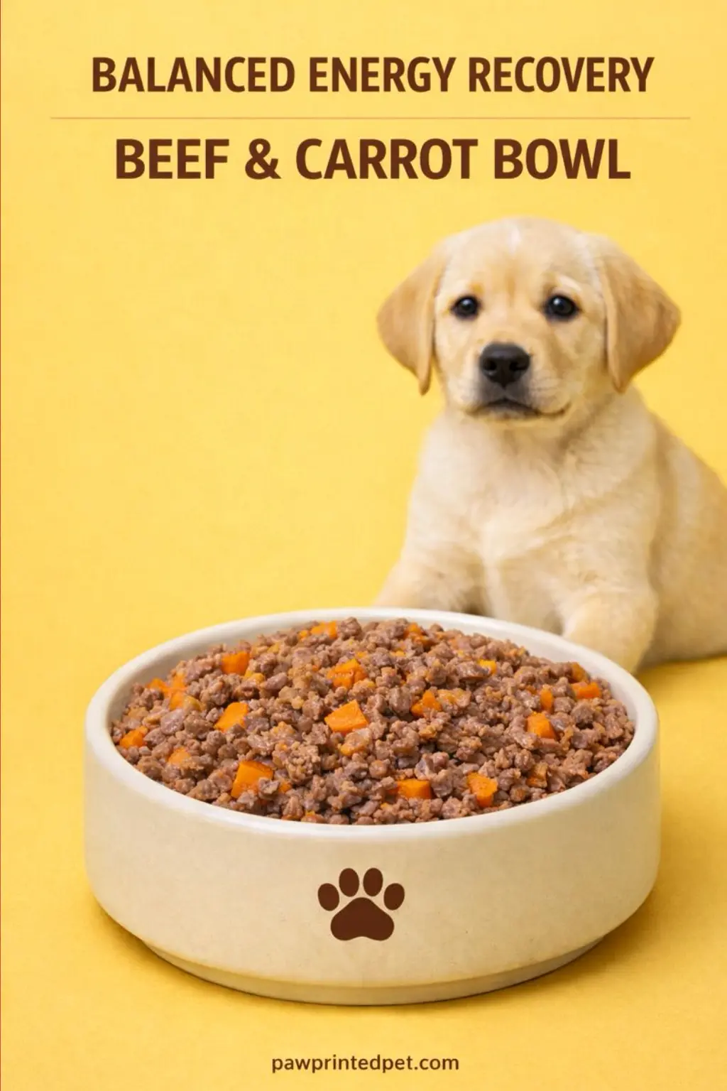 Homemade beef and carrot dog food bowl with a soft, balanced texture