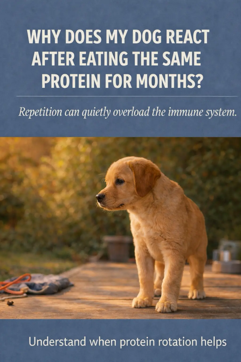 Mushroom-based immune support supplement used during novel protein rotation weeks for dogs