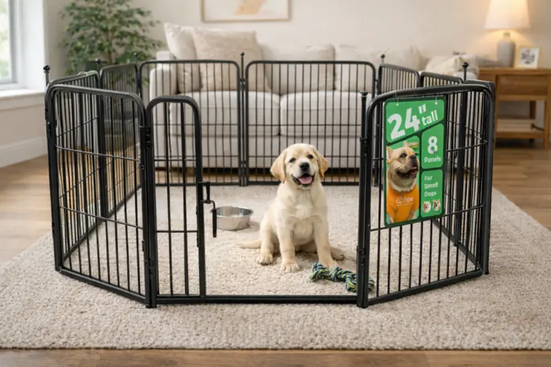 FXW foldable dog playpen with 8 panels