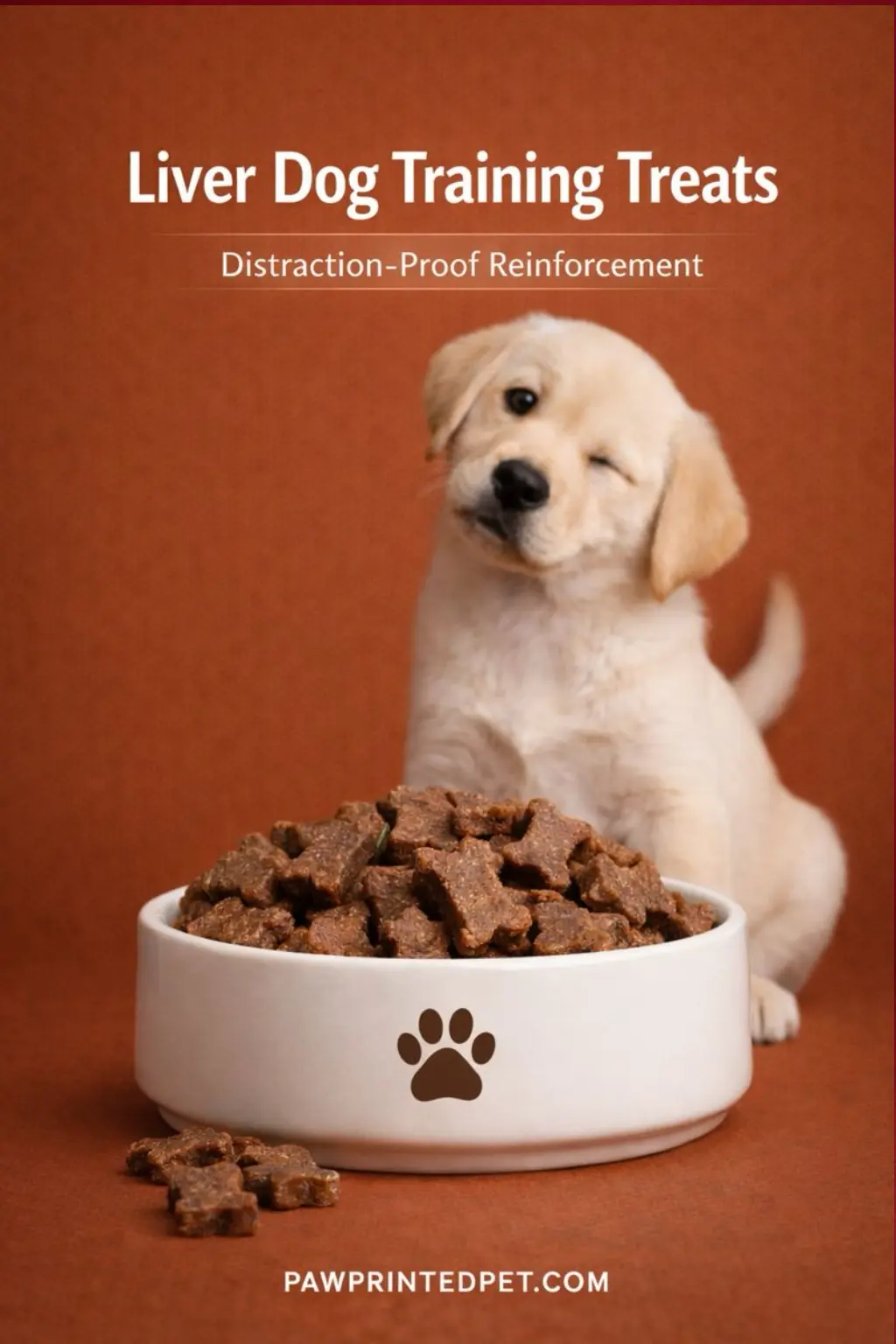 Oven-dried liver training treats cut into small high-value pieces