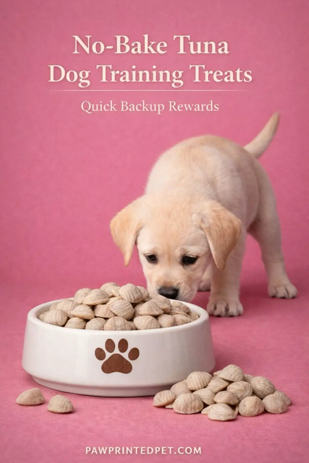 No-bake tuna training treats portioned into small freezer-ready pieces