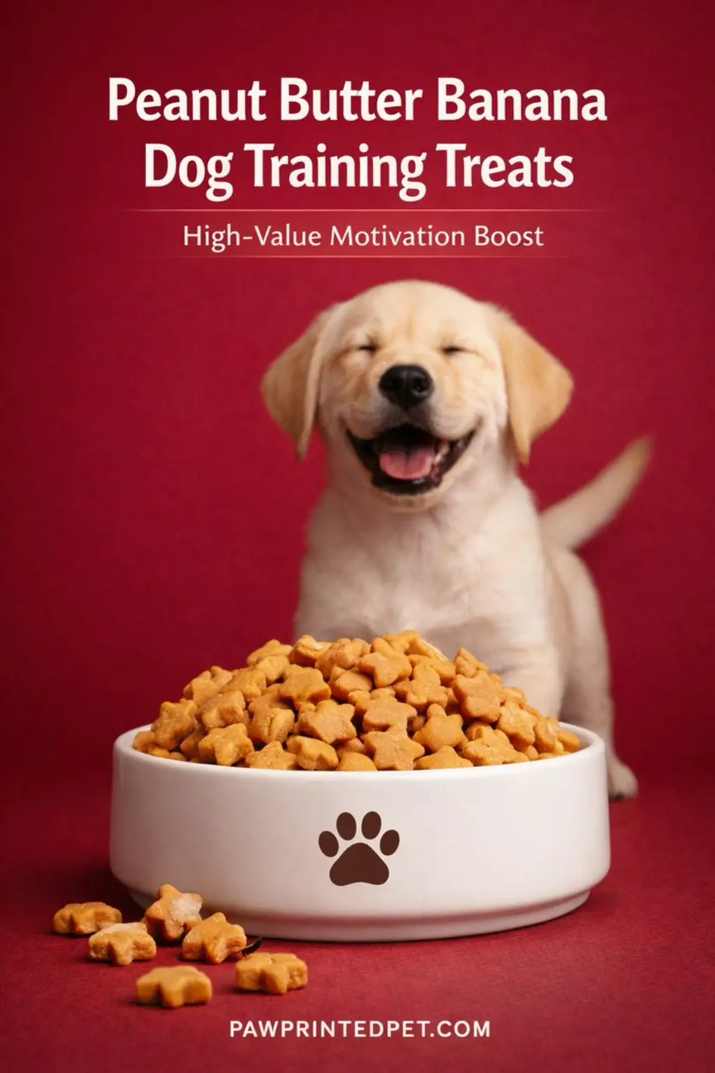 Peanut butter banana training treats cut into small high-value pieces