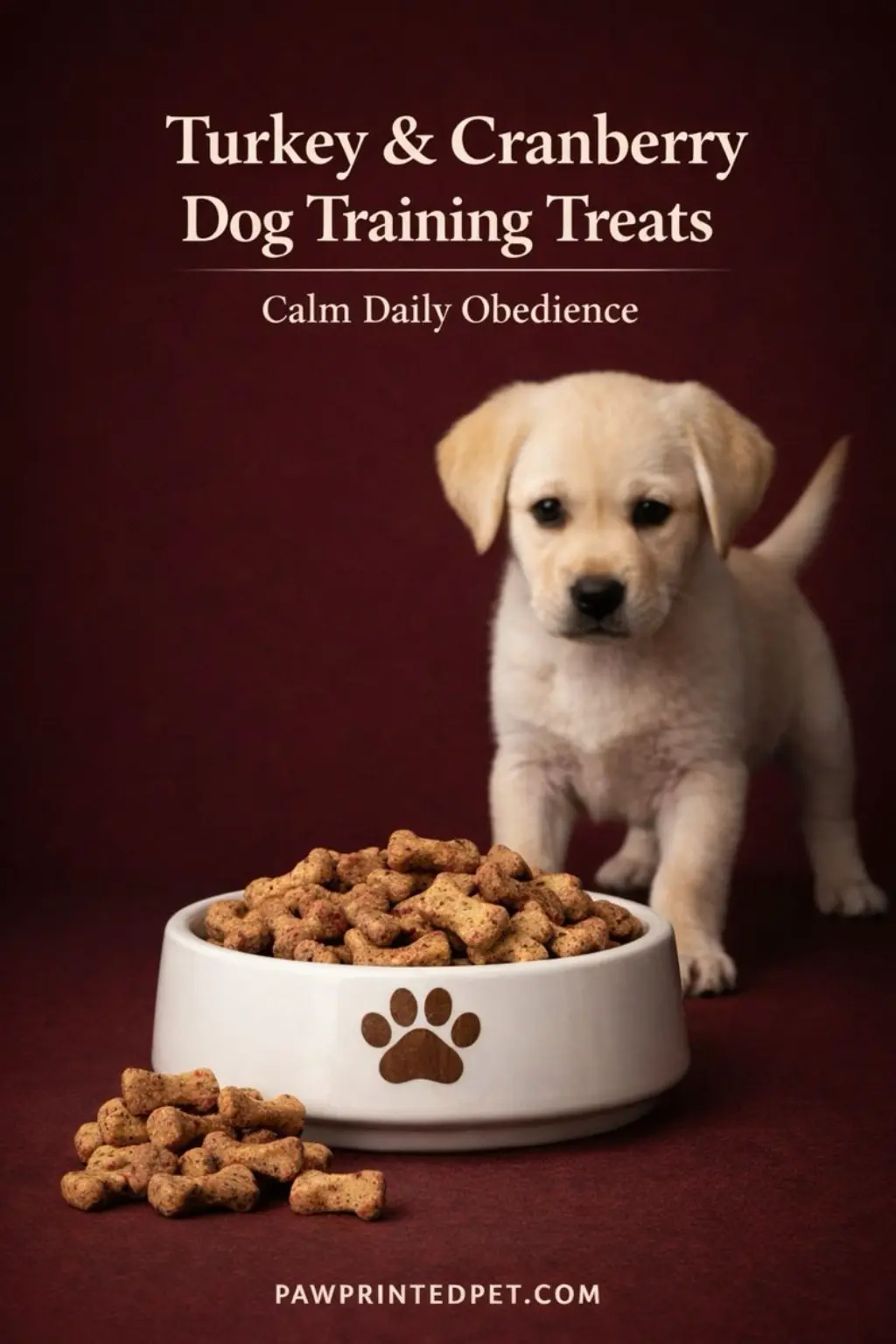 Low-arousal oat and fish training treats cut into small soft pieces for calm reinforcement