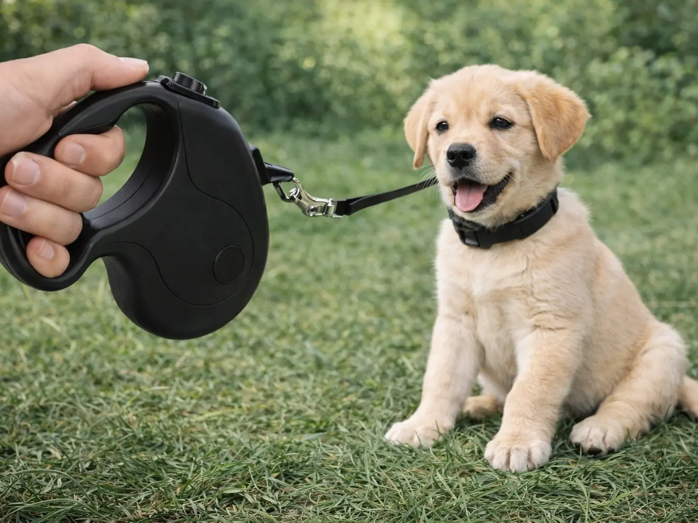 Ergonomic retractable dog leash