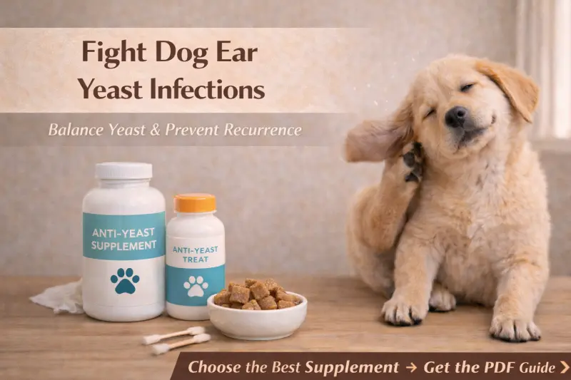 Dog ear care setup for mild yeasty odor and oily ear buildup with long-term support tools