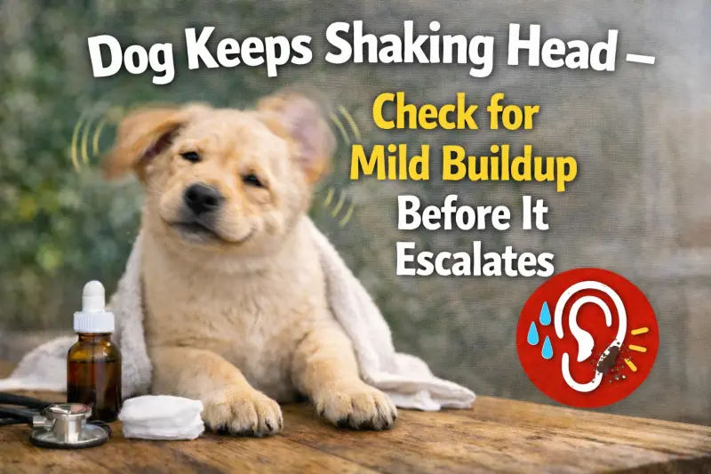Dog shaking its head because of mild ear irritation or buildup